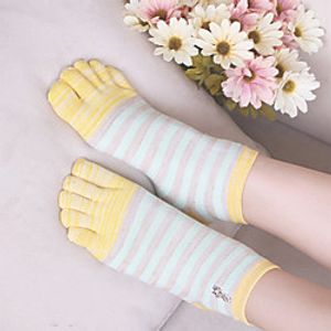 Women's Hiking Socks 1 Pair Outdoor Soft Stretchy Comfortable Socks Patchwork Cotton Purple Yellow Grey for Hunting Fishing Climbing Lightinthebox