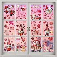 9pcs/set Valentine's Day Static Window Stickers Gnomes Gnomes Window Glass Window Stickers. miniinthebox