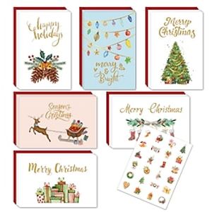 Christmas Cards With Red Envelope Stickers, 24 Cards, 24 Envelopes One Sticker, Combination Set Blessing Message Christmas Cards, Small Business Supplies, Thank You Cards, Birthday Gift, Gift Cards Lightinthebox