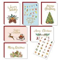 Christmas Cards With Red Envelope Stickers, 24 Cards, 24 Envelopes One Sticker, Combination Set Blessing Message Christmas Cards, Small Business Supplies, Thank You Cards, Birthday Gift, Gift Cards Lightinthebox - thumbnail