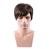 Mens Wig Dark Brown Natural Looking Short Wigs with Wig Cap for Daily Halloween Wear and Formal Occasions Dark Brown miniinthebox - thumbnail