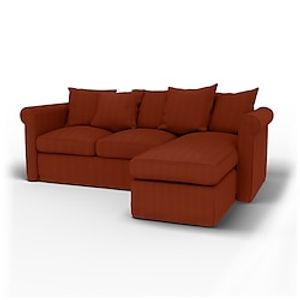 IKEA Checked Velvet Gronlid 3 Seater With Chaise Sofa Cover Regular Fit With Piping Machine Washablele Lightinthebox