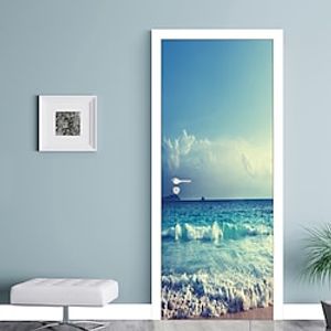 77/90200cm Simulation Door Stickers Removable Waterproof Wall Stickers Bedroom Living Room Pvc Stickers miniinthebox