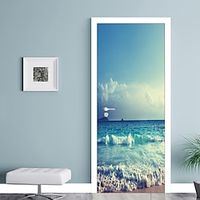 77/90200cm Simulation Door Stickers Removable Waterproof Wall Stickers Bedroom Living Room Pvc Stickers miniinthebox - thumbnail