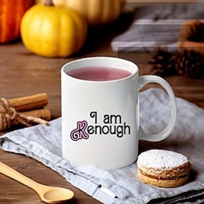 I Am Kenough Pattern Ceramic Water Mug: Novelty Gift for Christmas, Halloween, New Year - Ideal for Her, Suitable for Coffee, Tea, and Hot Drinks - 1pc Lightinthebox I Am Kenough Pattern Ceramic Water Mug: Novelty Gift for Christmas, Halloween, New Year - Ideal for Her, Suitable for Coffee, Tea, and Hot Drinks - 1pc Lightinthebox