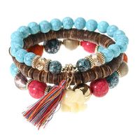 Bohemian Wood Beaded Bracelet