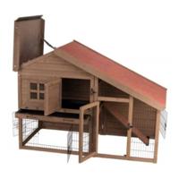 Trixie Natura Hutch With Covered Enclosure For Small Pets - Brown 151X107X80cm