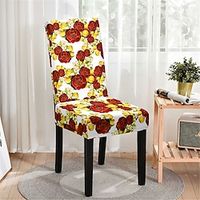 Dining Chair Cover Stretch Chair Seat Slipcover Spandex Washable Cover Farmhouse Floral Furniture Protector Table Decor for Dining Room Wedding Ceremony miniinthebox - thumbnail