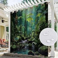 Waterproof Outdoor Curtain Privacy, Outdoor Shades, Sliding Patio Curtain Drapes, Pergola Curtains Grommet 3D Forest Landscape For Gazebo, Balcony, Porch, Party Lightinthebox