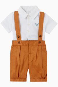Cotton Shirt & Dungarees Set
