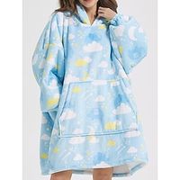 Women's Fleece Hoodie Blanket Animal Cartoon Plush Casual Comfort Home Christmas Bed Flannel Warm Hoodie Long Sleeve Pocket Fall Winter pink purple Lightinthebox - thumbnail