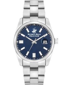 Beverly Hills Polo Club Men's 2315 Movement Watch, Analog Display and Metal Strap, Silver / Gold - BP3373X.250