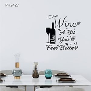 Wine a Bit Wine Bottles Can Be Removed From Restaurant Kitchen Wall Home Decor Background Wall Stickers Lightinthebox