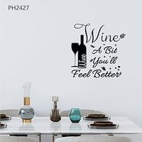 Wine a Bit Wine Bottles Can Be Removed From Restaurant Kitchen Wall Home Decor Background Wall Stickers Lightinthebox - thumbnail