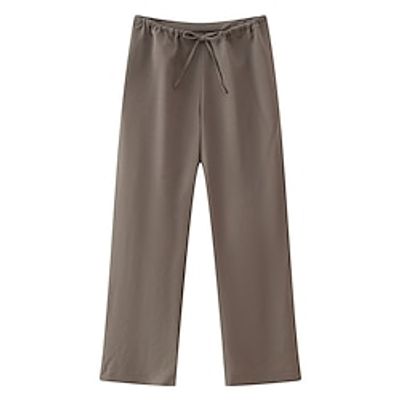 Women's Wide Leg Pants Trousers Full Length Fashion Streetwear Street Daily Khaki XS S Fall Winter Lightinthebox