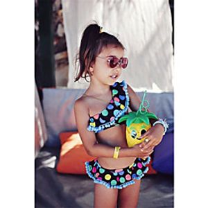Kids Girls' Clothing Set Sleeveless Navy Blue Polka Dot Print Active Regular 2-6 Years Lightinthebox