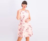 Womens Sleeveless Embroidered Cocktail Dress  Pink - thumbnail