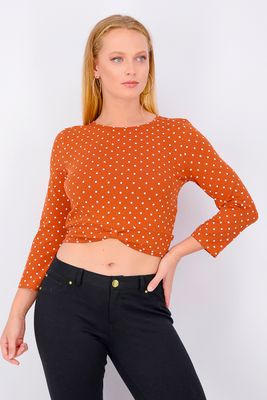 Womens Polka Dot Top Rust/White Womens Polka Dot Top Rust/White
