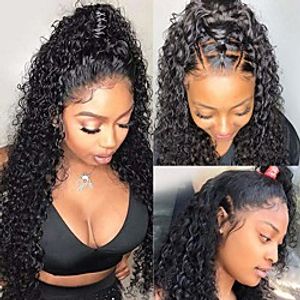 10A Human Hair Transparent Lace Front Wigs for Black Women Deep Wave Lace Frontal Wigs with Baby Hair Pre Plucked Frontal Wave Human Hair Lace Wigs Full End Hair Wet and Wavy Wigs Glueless Lightinthebox