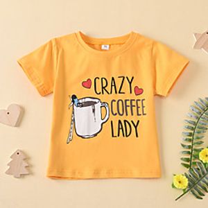 Kids Boys' T shirt Tee Short Sleeve Letter Print Yellow Children Tops All Seasons Active Regular Fit 3-6 Years Lightinthebox