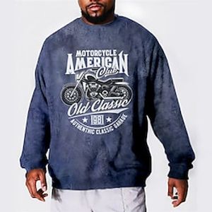 Men's Plus Size Pullover Sweatshirt Big and Tall Graphic Crew Neck Long Sleeve Spring   Fall Basic Fashion Streetwear Comfortable Casual Sports Tops Lightinthebox