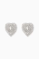Mini Crystal Heart Clip Earrings Mini Crystal Heart Clip Earrings