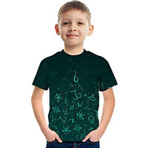 Kids Boys' T shirt Tee Short Sleeve Graphic Optical Illusion Color Block Rainbow Children Tops Summer Active Streetwear Sports 3-12 Years miniinthebox