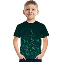 Kids Boys' T shirt Tee Short Sleeve Graphic Optical Illusion Color Block Rainbow Children Tops Summer Active Streetwear Sports 3-12 Years miniinthebox - thumbnail