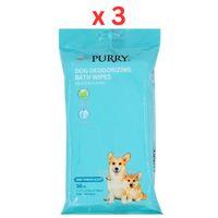 Purry Dog Wipes With Baby Powder Scent - 50 CT (Pack of 3)