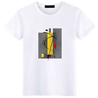 Men's Unisex Tee T shirt Hot Stamping Graphic Prints Graffiti Plus Size Print Short Sleeve Casual Tops Cotton Basic Fashion Designer Big and Tall White Black Lightinthebox