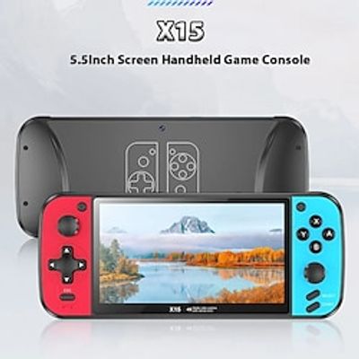Tolex X15 5.5Inch IPS Screen Handheld Game Console Simulators 2500mAh GBA NES Retro Video Game Console AV Output Boy Gifts Lightinthebox