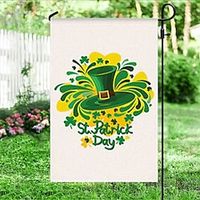 Saint Patrick Day Garden Flag 12x18Inch Outdoor Decorations Welcome Garden Patio Flag Lucky Clover Yard Gnomes Rainbow Flag Double Sided Holiday Outdoor Flags 1pc Lightinthebox - thumbnail
