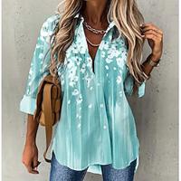 Women's Shirt Blouse Floral Daily Vacation Button Print Pink Long Sleeve Casual Shirt Collar Spring Fall Lightinthebox