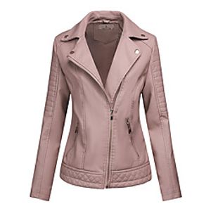 Women's Jacket Daily Fall Winter Regular Coat Regular Fit Warm Casual Jacket Long Sleeve Solid Color Quilted Yellow Blushing Pink Lightinthebox