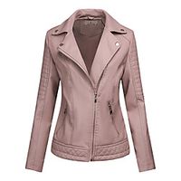 Women's Jacket Daily Fall Winter Regular Coat Regular Fit Warm Casual Jacket Long Sleeve Solid Color Quilted Yellow Blushing Pink Lightinthebox - thumbnail