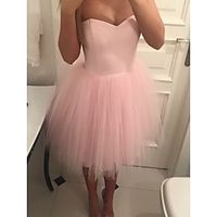 A-Line Homecoming Dresses Tiered Plisse Dress Graduation Short  Mini Sleeveless Strapless Tulle with Ruffles 2023 Lightinthebox - thumbnail