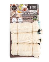 Core Cotton Produce Bags 1 Small, 3 Medium & 2 Large Pack of 6 Core Cotton Produce Bags 1 Small, 3 Medium & 2 Large Pack of 6