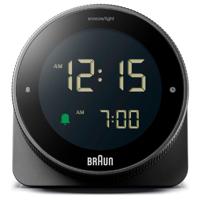 Braun Digital Alarm Clock BC24B, Rotary Time Display, LCD Display, Crescendo Alarm, 5 Min Snooze, 10 Sec Light With Delay, 2 Year Guarantee, Black