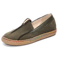 Stitching Pure Color Slip On Lazy Casual Suede Shoes