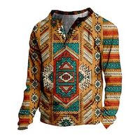 Kids Boys Sweatshirt Pullover Graphic Geometric Long Sleeve Button Children Top Outdoor Sweatshirt Vintage Yellow Winter 7-13 Years  Fall Lightinthebox - thumbnail