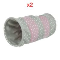 Trixie Pastel Fleece Tunnel Toy For Cats - Pastel 50cm (Pack Of 2)