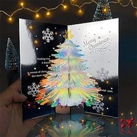 1pcs 3D Pop-Up Christmas Greeting Card: A Sparkling Fantasy Greeting  Blessing Gift  for Gift Party Holiday with Envelop Lightinthebox - thumbnail