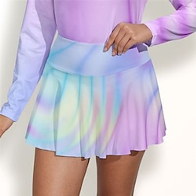 Women's Tennis Skirts Golf Skirts Breathable Quick Dry Moisture Wicking Tennis Clothing Golf Apparel Regular Fit 2 in 1 Golf Tee Pocket Printed Summer Tennis Golf Pickleball miniinthebox