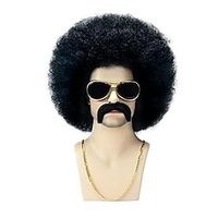 Afro Wig Men 70s Wig for Men 80s Wigs for Men Disco Wig Men Rocker Wig Black Short Curly Wig for Halloween Party(Only Wig) miniinthebox