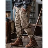 Men's Cargo Pants Cargo Trousers Pocket Plain Comfort Breathable Outdoor Daily Going out Fashion Casual Green Khaki Lightinthebox - thumbnail