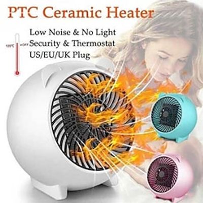 Portable PTC Ceramic Space Heater with Thermostat - 500W Mini Electric Heater for Indoor Office Desktop and Home Use - Energy Efficient and Safe Heating Solution miniinthebox