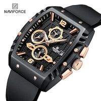 NAVIFORCE Brand New Design Men's Watches Silicone Band Military Quartz Wristwatches Fashion Waterproof Clock miniinthebox - thumbnail