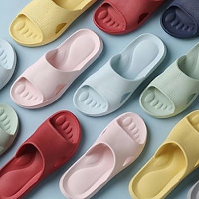 EVA soft bottom summer bathroom slippers female massage non-slip japanese-style home antibacterial bath sandals and slippers male miniinthebox