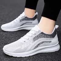 Men's Sneakers Running Shoes Athletic Cushioning Breathable Lightweight Soft Non-slip Running Jogging Knit Summer Spring Black White Grey Lightinthebox - thumbnail