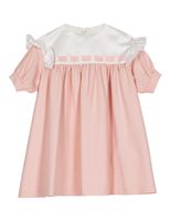 Ruffle Panel Dress - White / Pale Pink - thumbnail